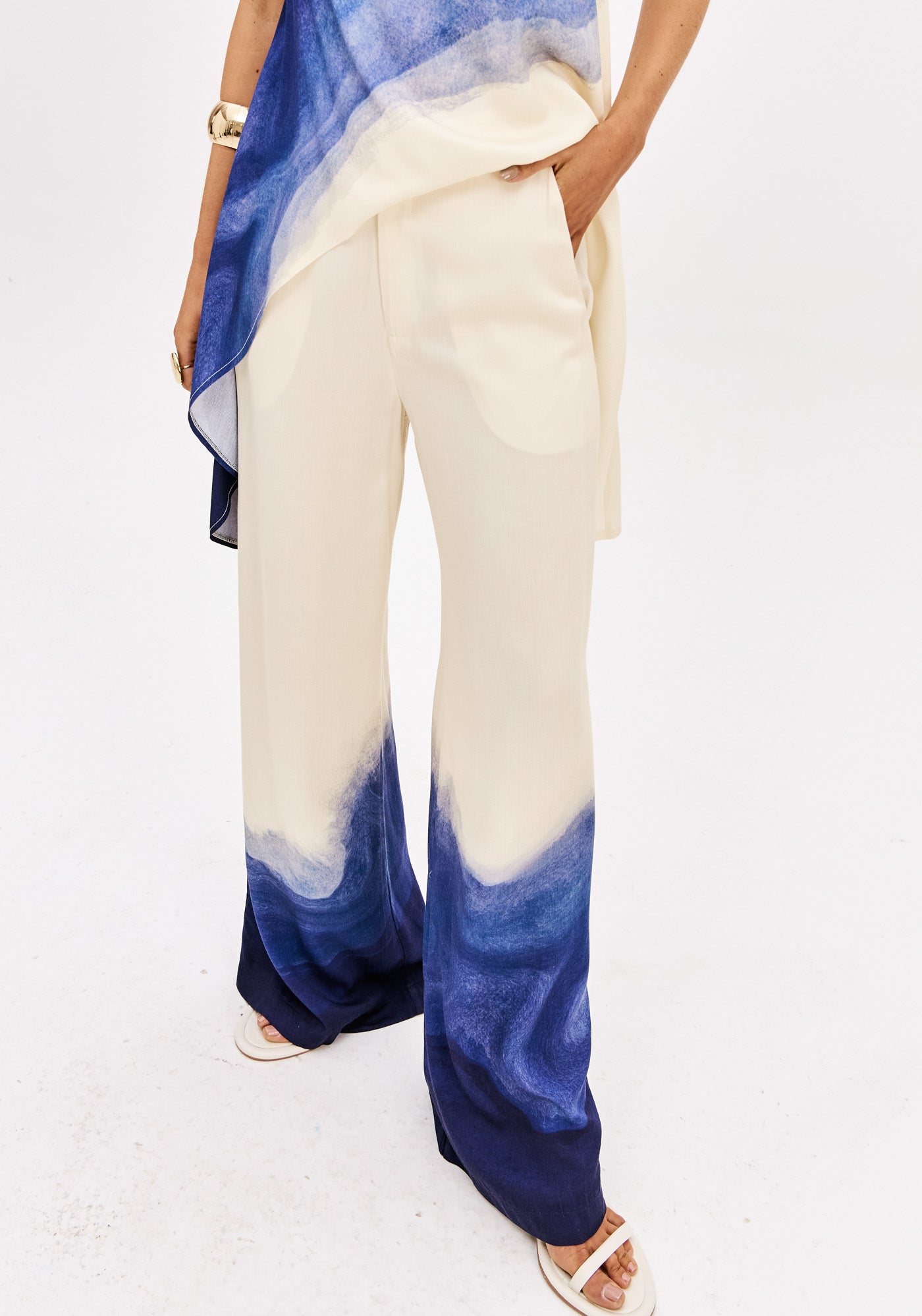 Pants Wide Leg High Waist Printed