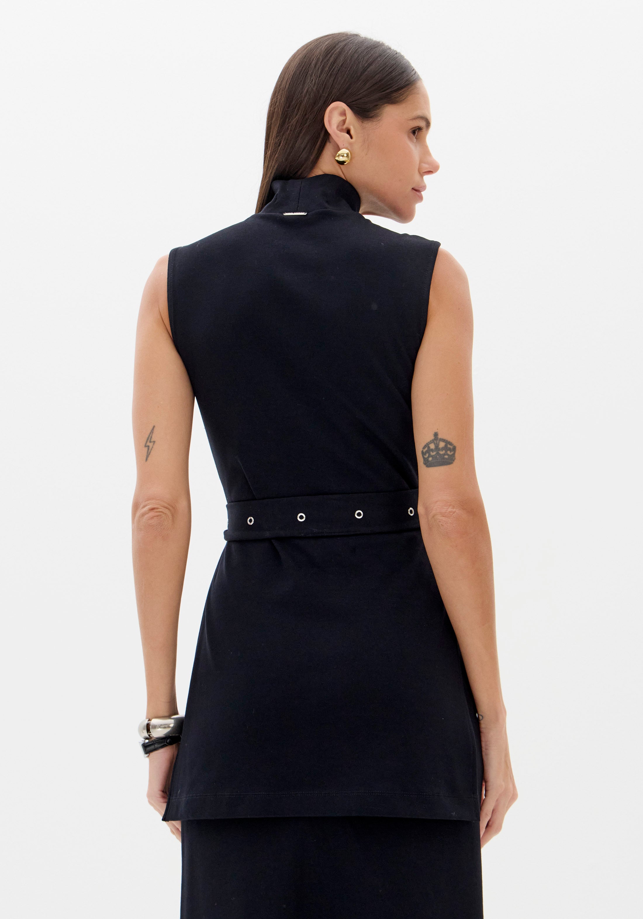 Longline Blouse with Belt