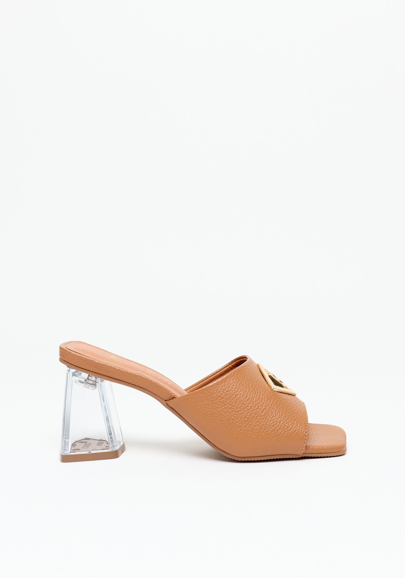 Transparent Heel Sandal Caramel