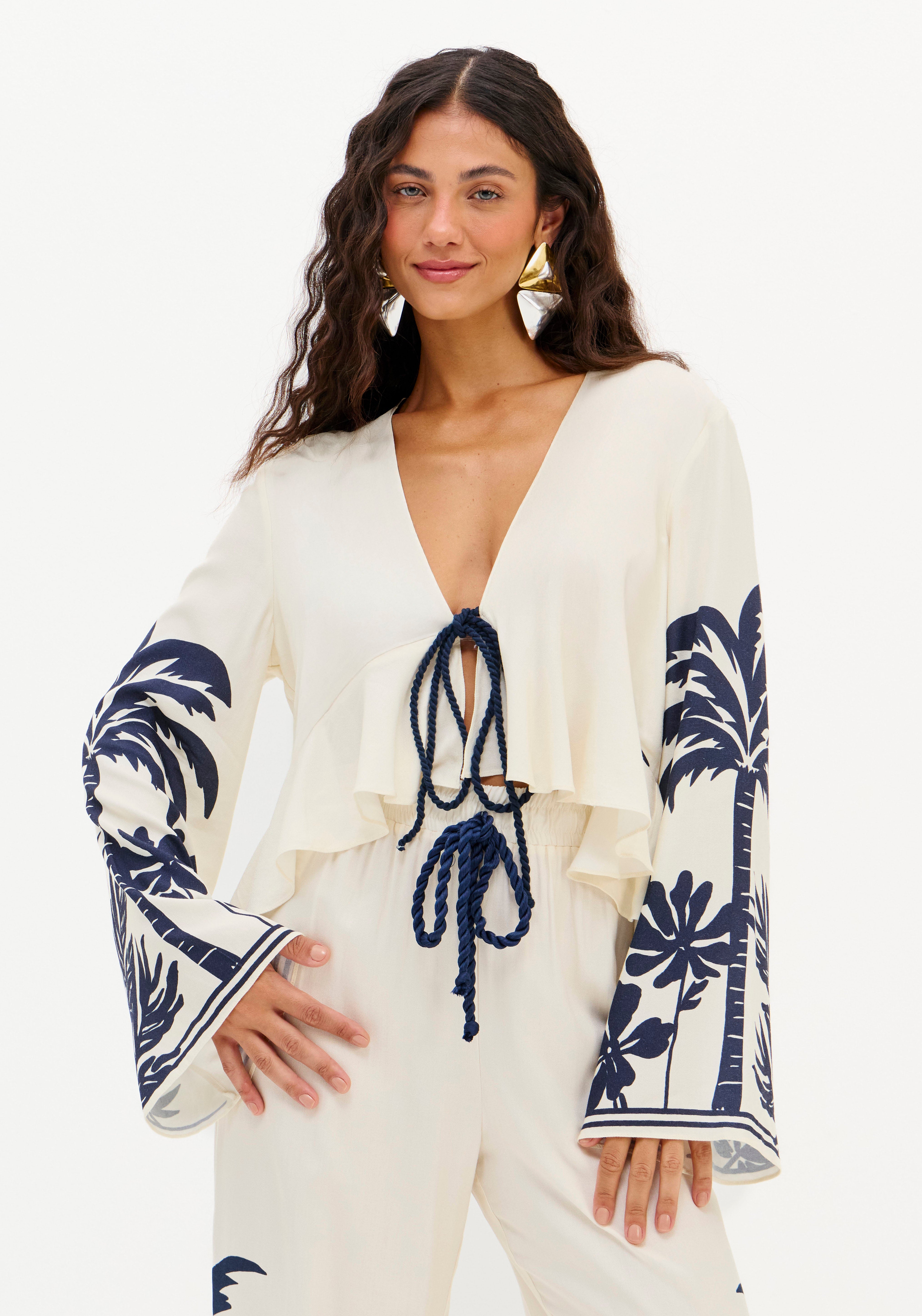 Blouse Wide With Frill and Print