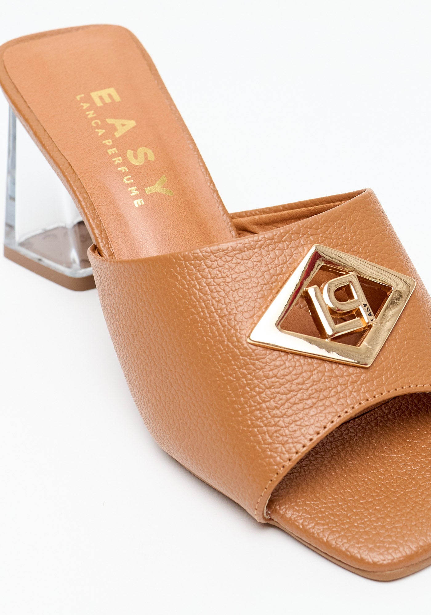 Transparent Heel Sandal Caramel