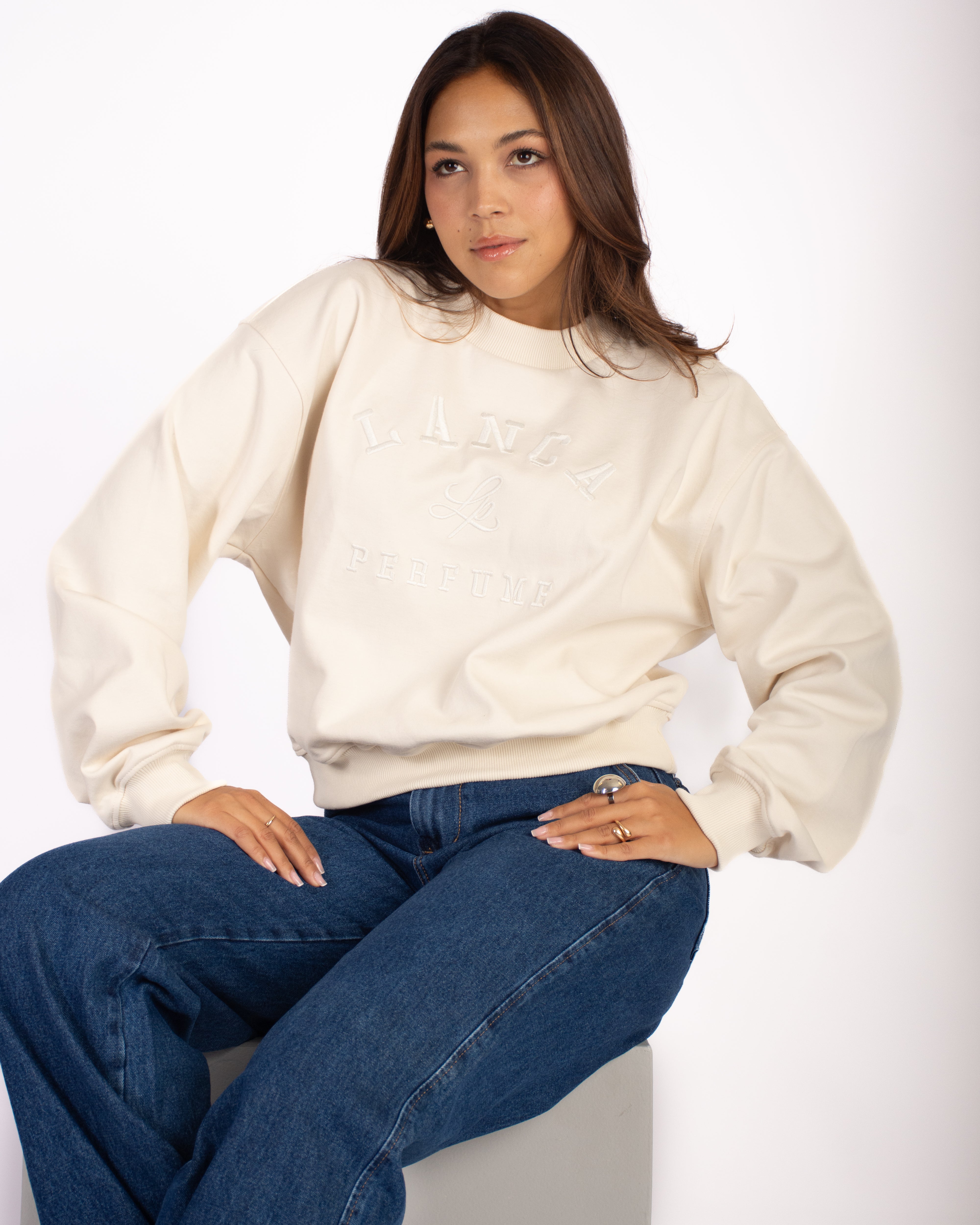Long Sleeve Sweatshirt With Embroidery OFF White