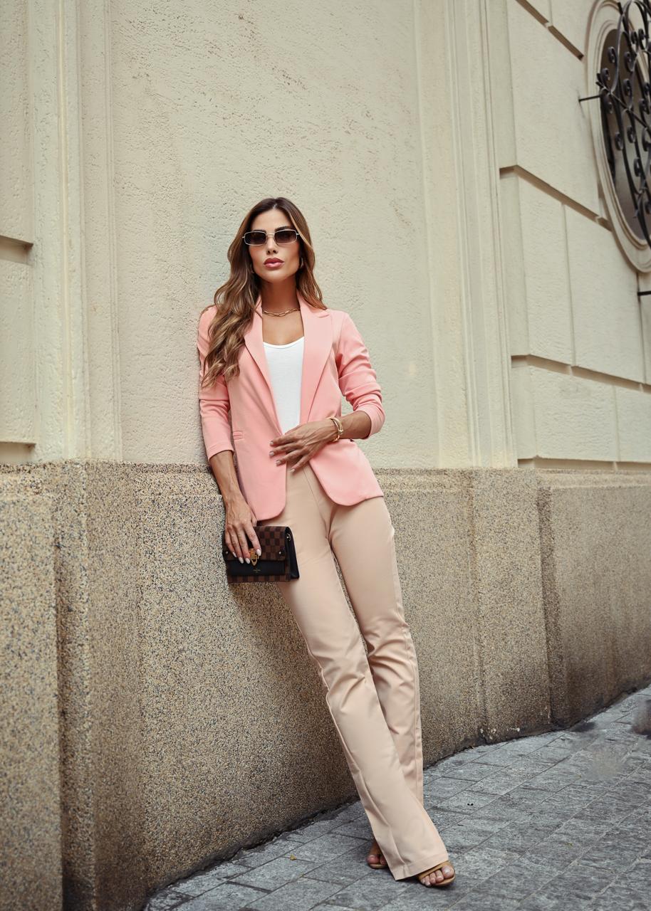 Casual Blazer with Sleeve Buttons