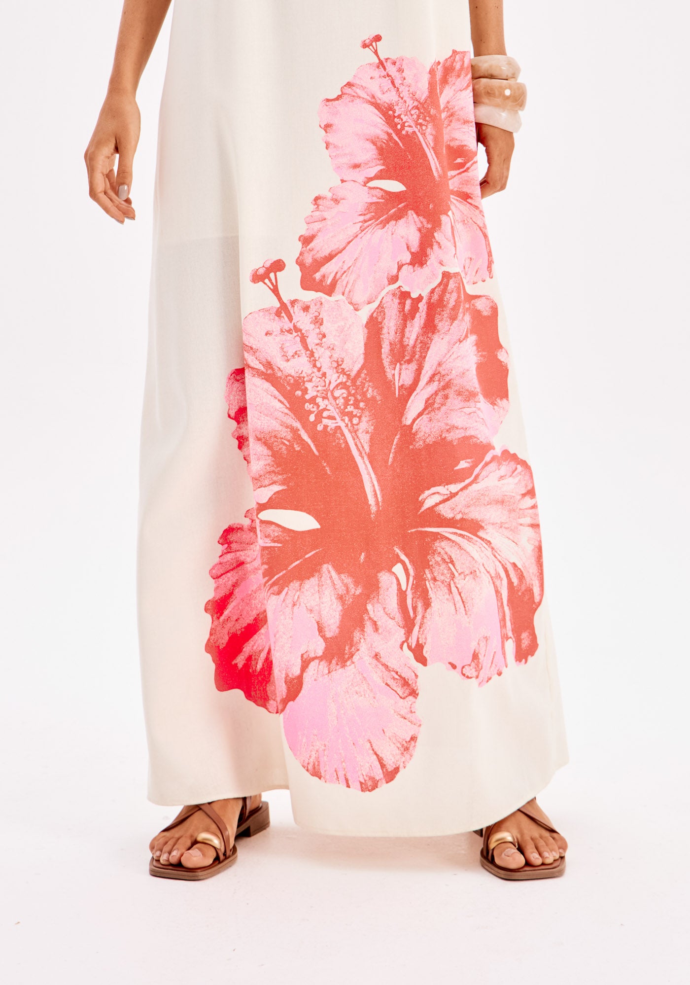 Super Mídi Strap Dress With Linen