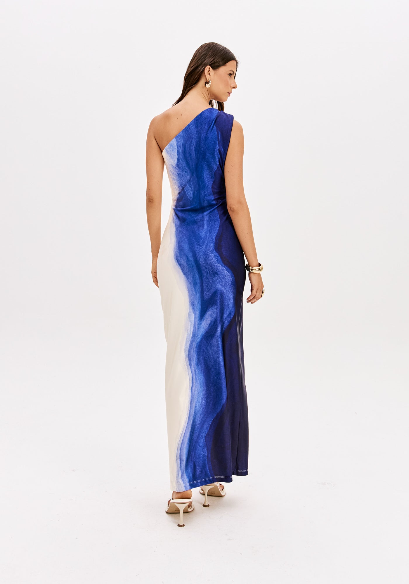 Dress Super Mídi One Shoulder Printed