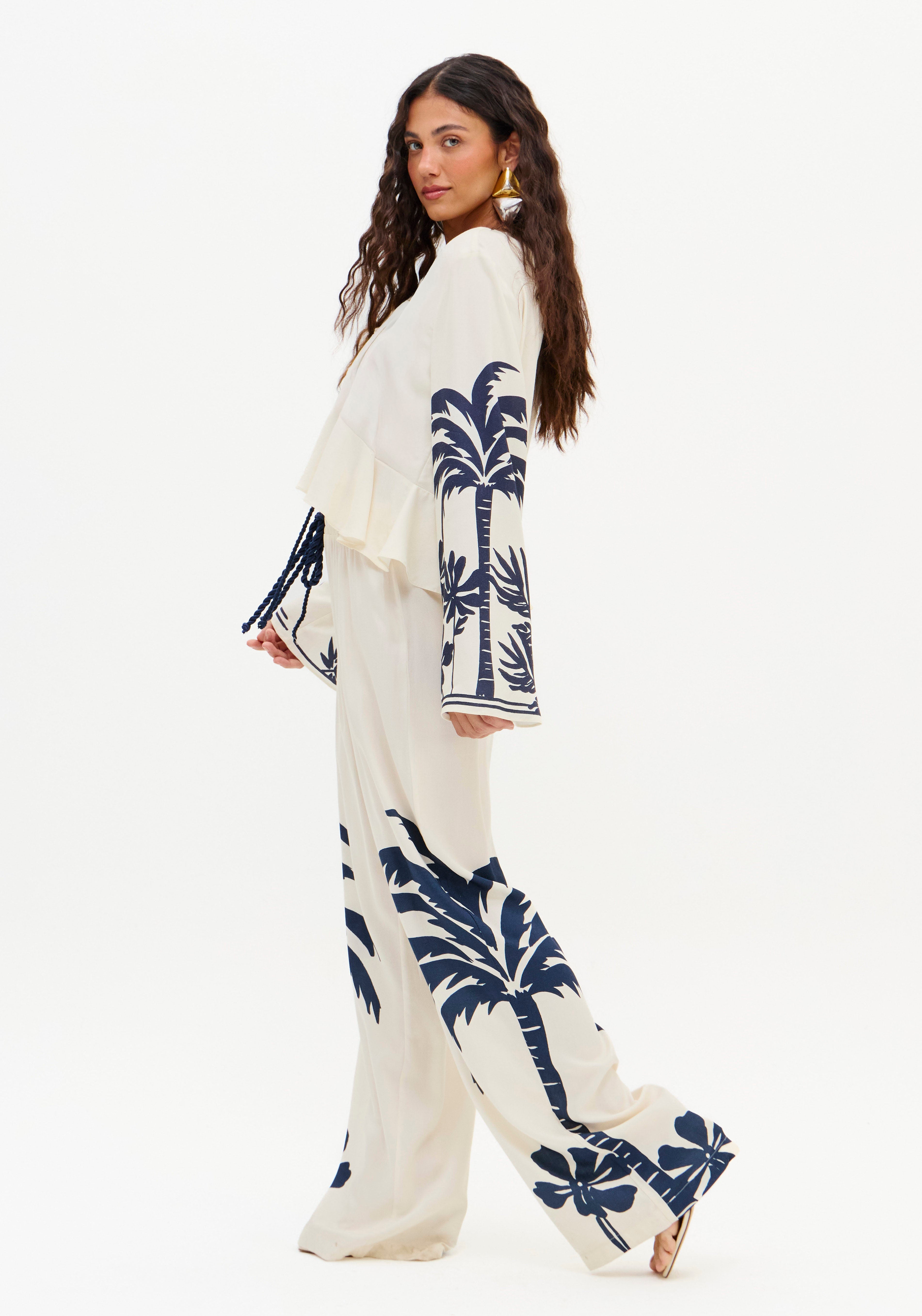 Blouse Wide With Frill and Print