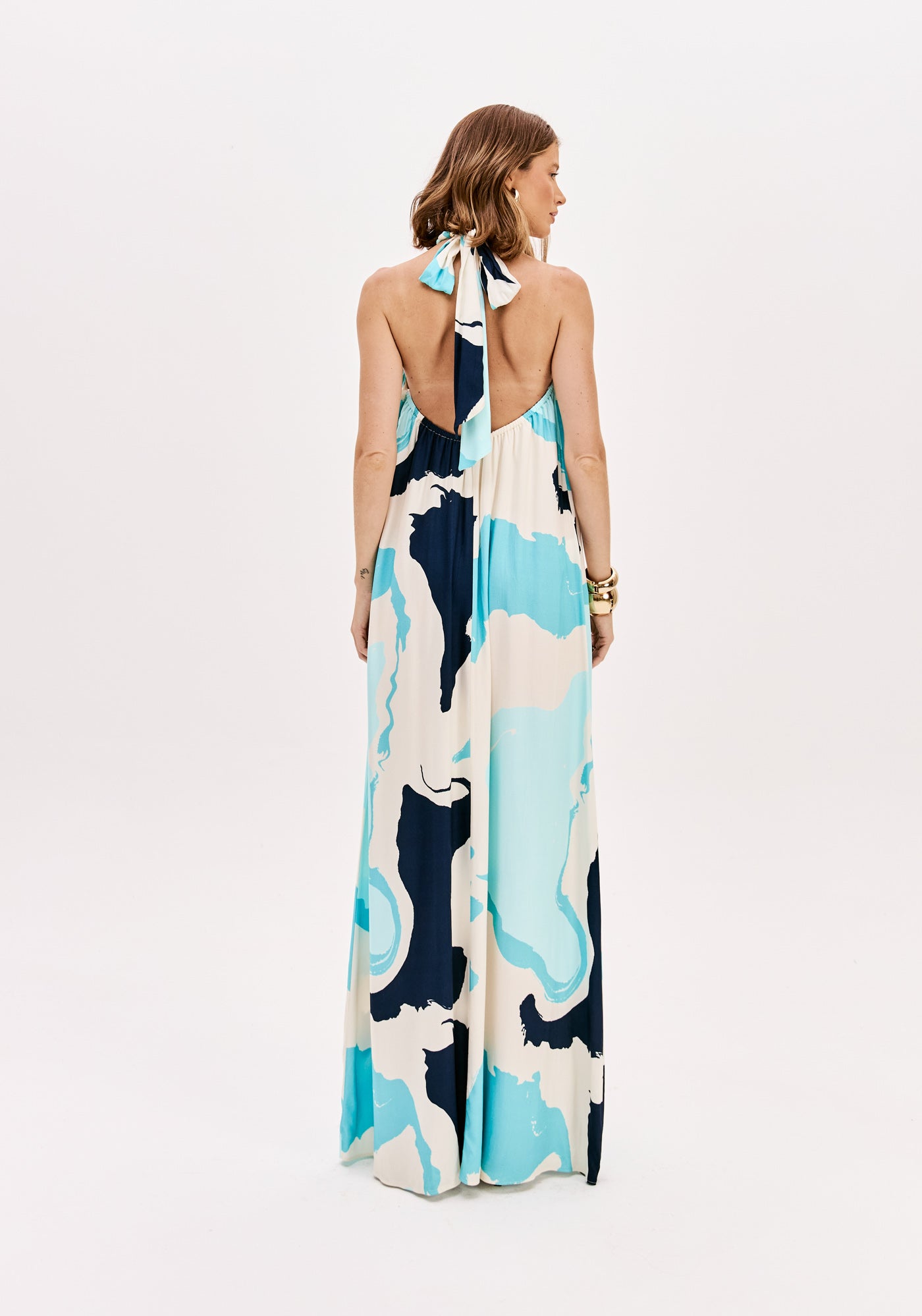 Dress Long Backless Printed