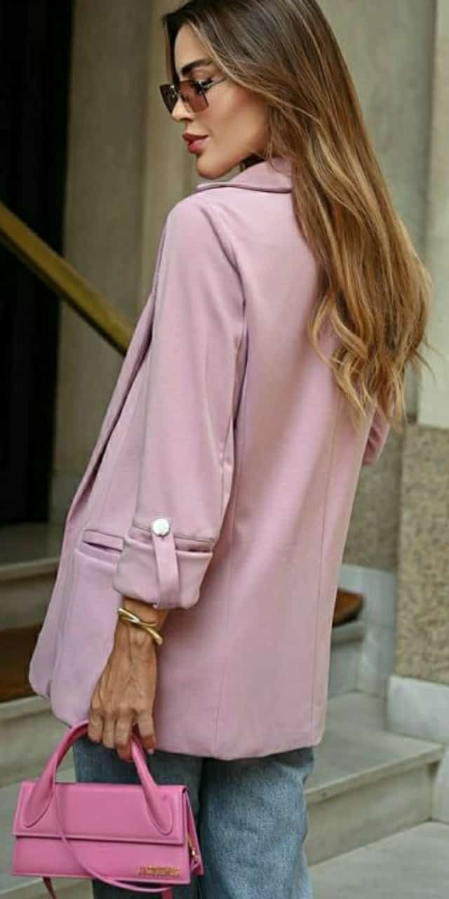 Casual Blazer with Sleeve Buttons