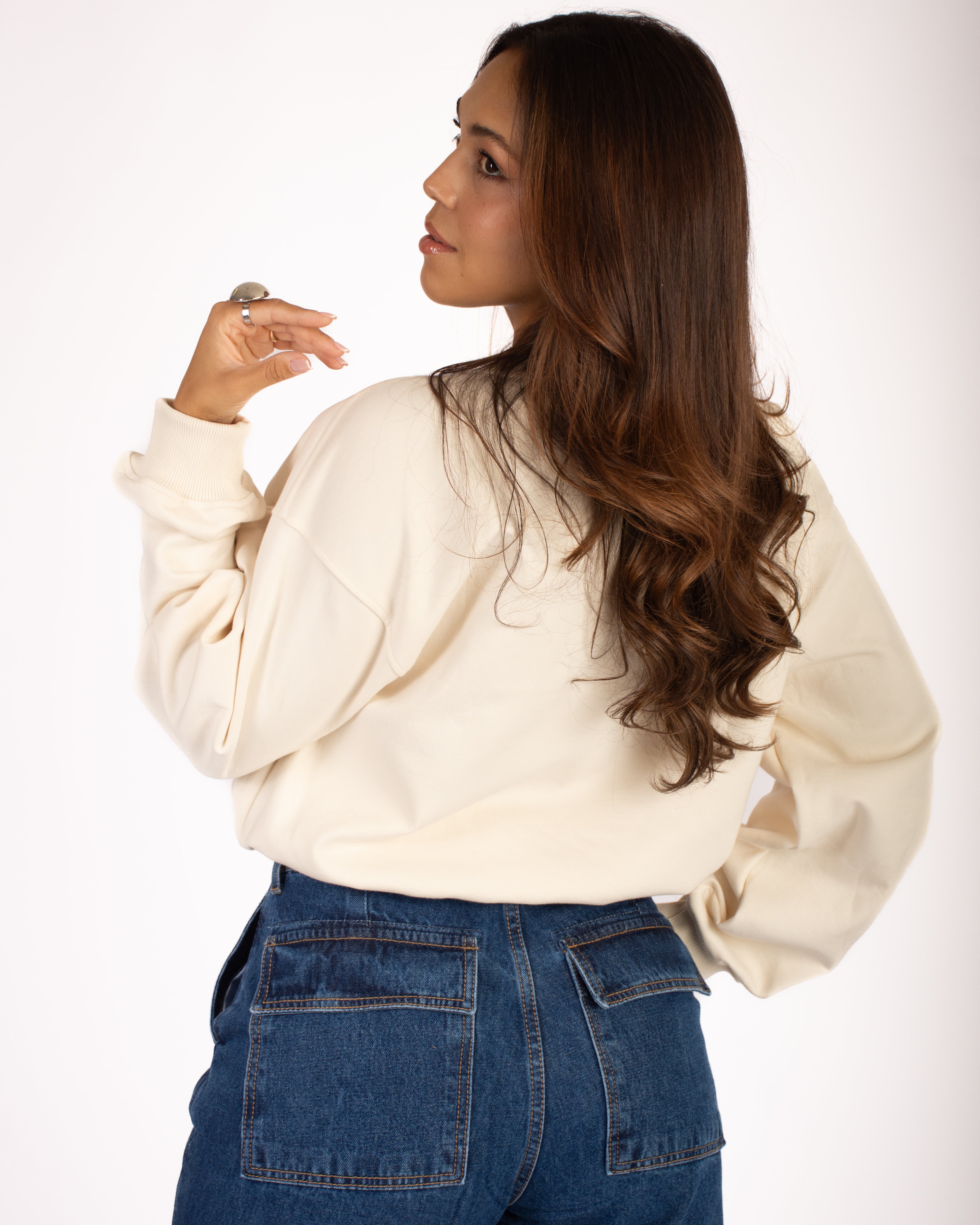 Long Sleeve Sweatshirt With Embroidery OFF White