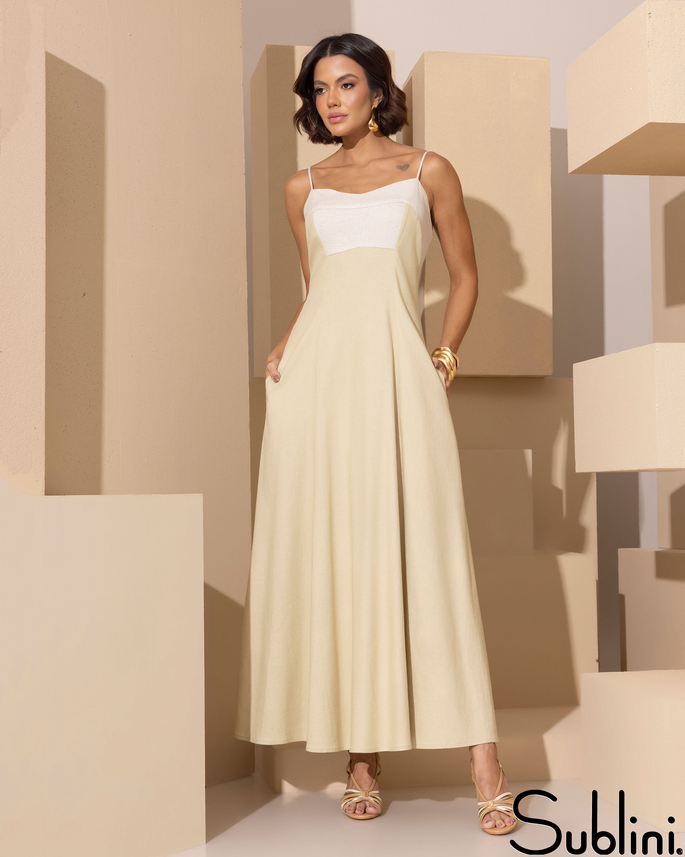 Linen Midi Dress Geovana