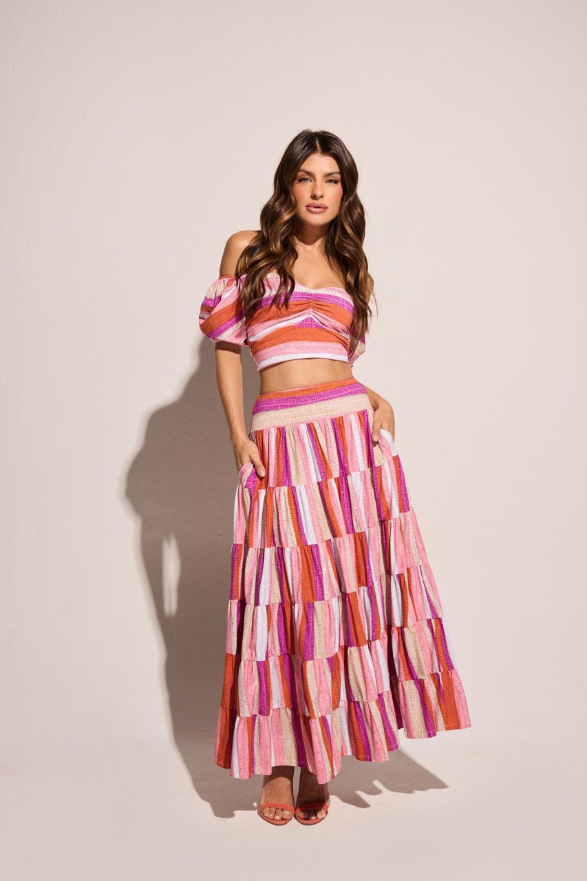 2 Piece Set Blouse and Skirt
