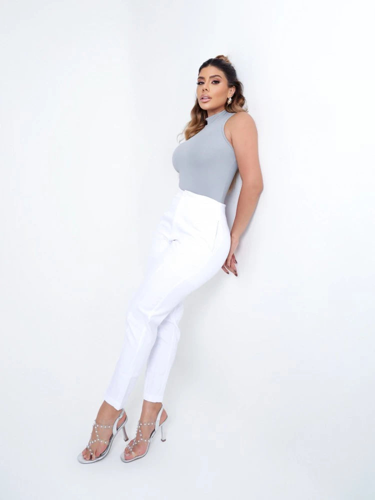 Turtleneck Tank Top Gray