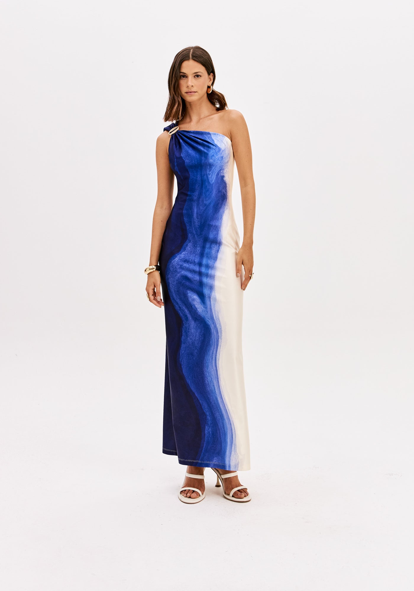 Dress Super Mídi One Shoulder Printed