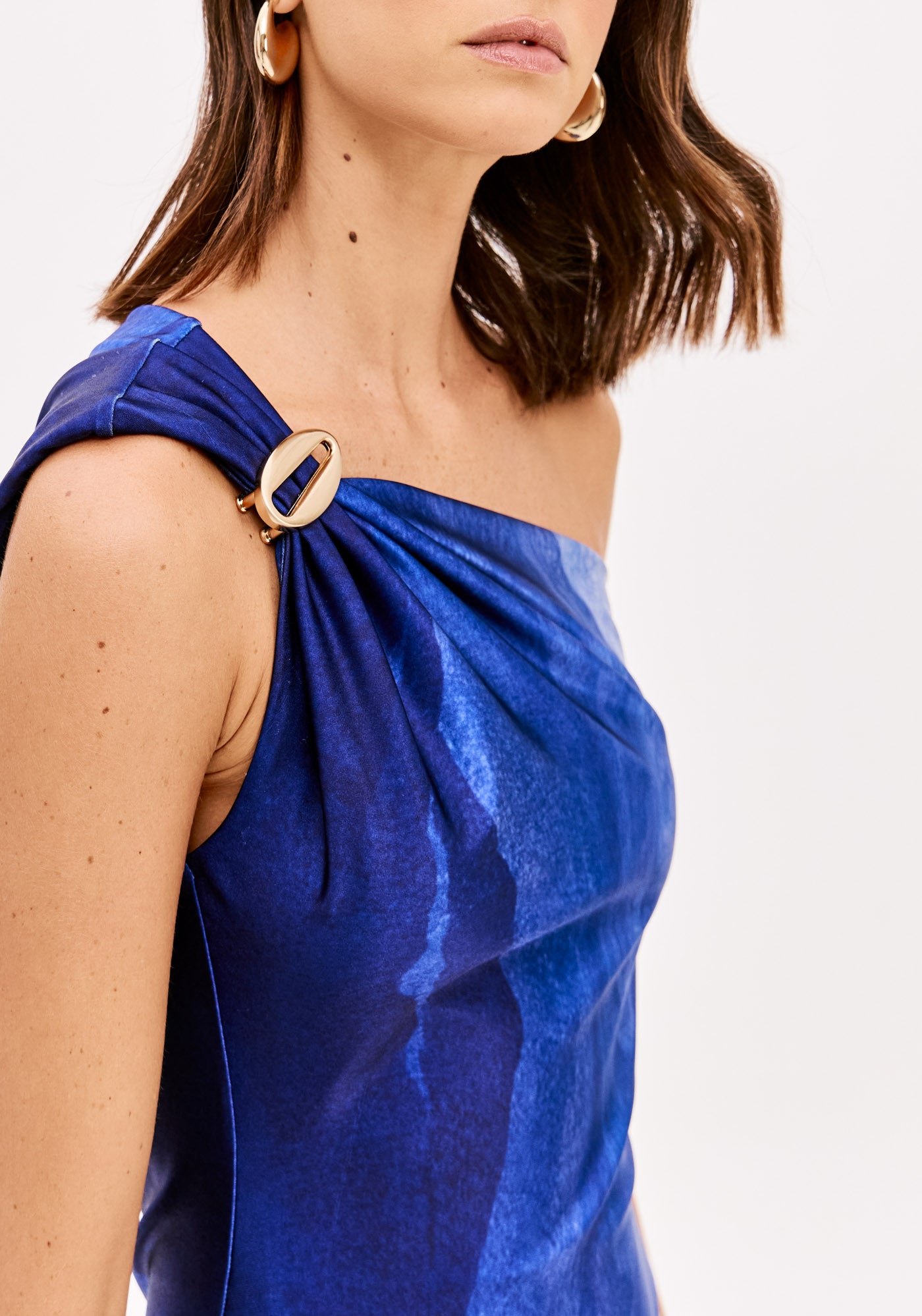 Dress Super Mídi One Shoulder Printed