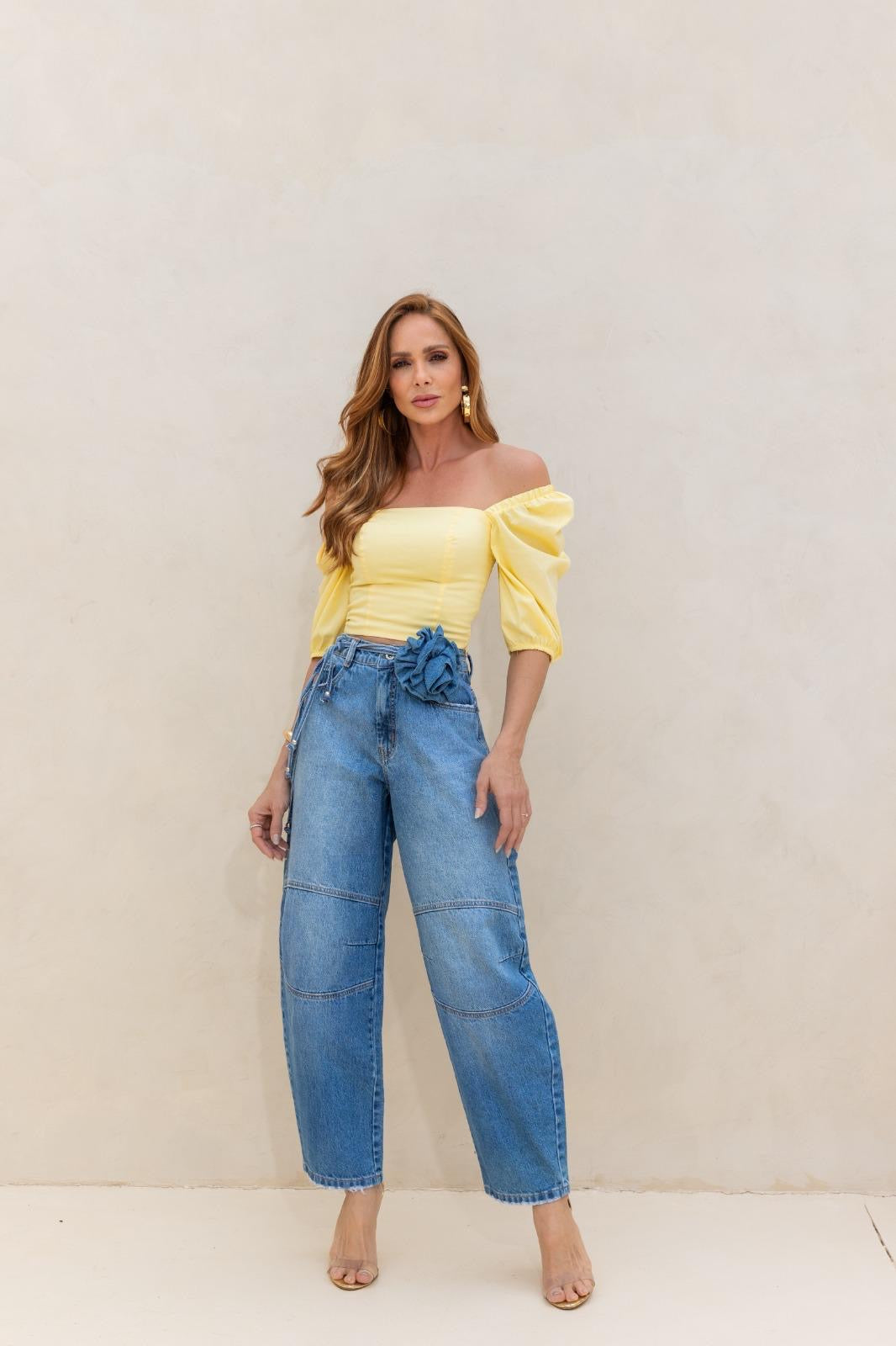 Jeans with a Floral Belt