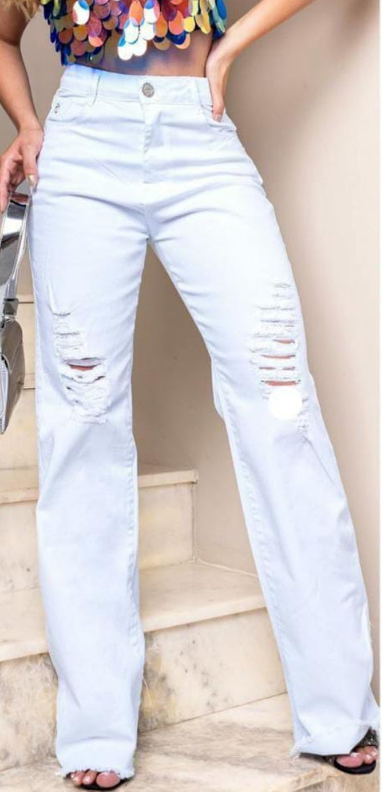 Ripped Wide Leg Pants