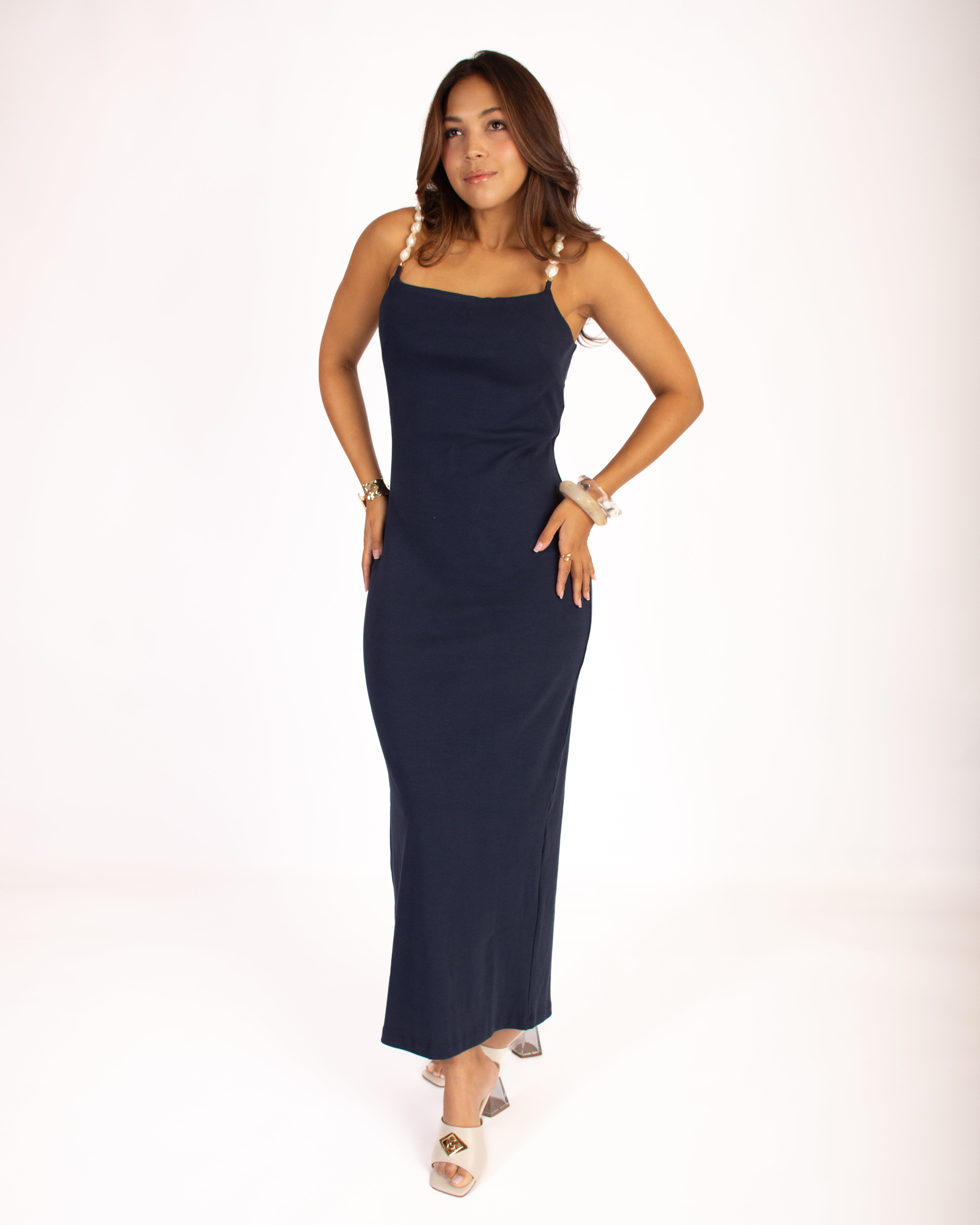 Dress Super Mídi Strap Navy Blue