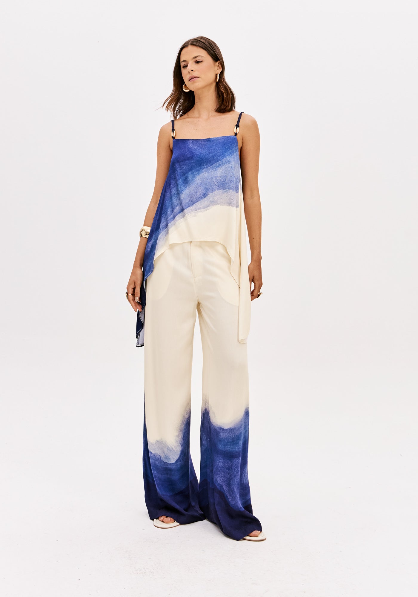Pants Wide Leg High Waist Printed