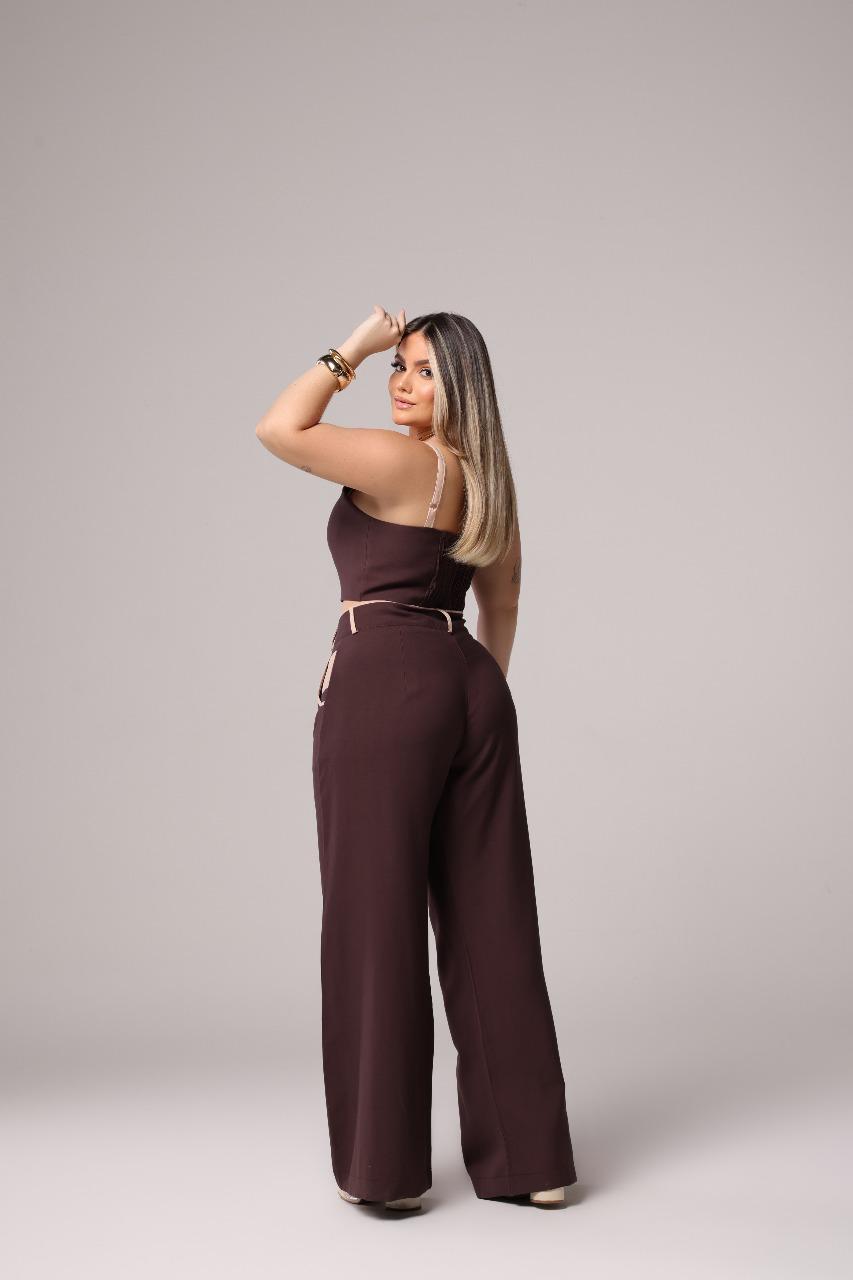2 Piece Set Pants and Blouse Cecília Brown