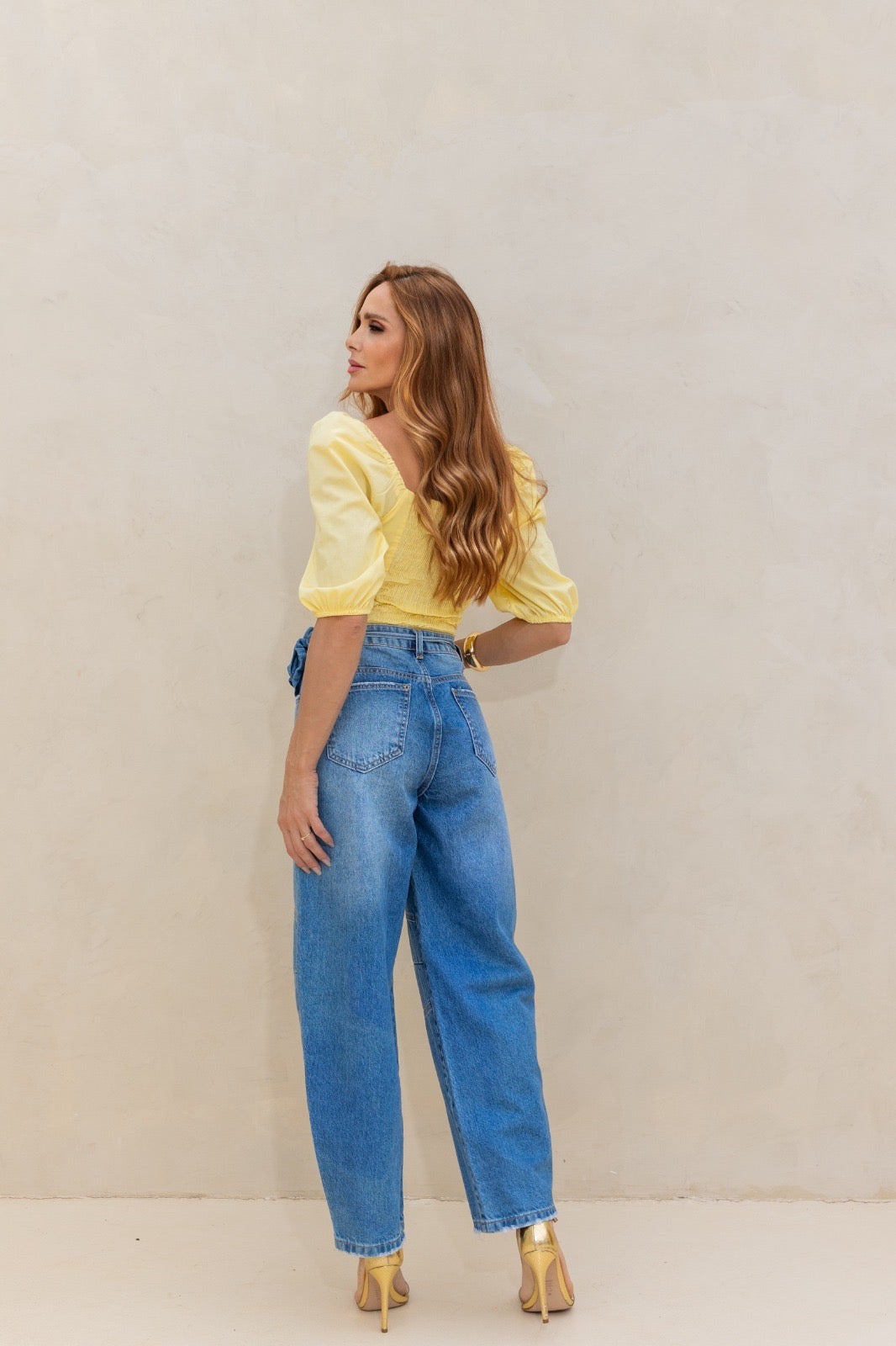 Jeans with a Floral Belt