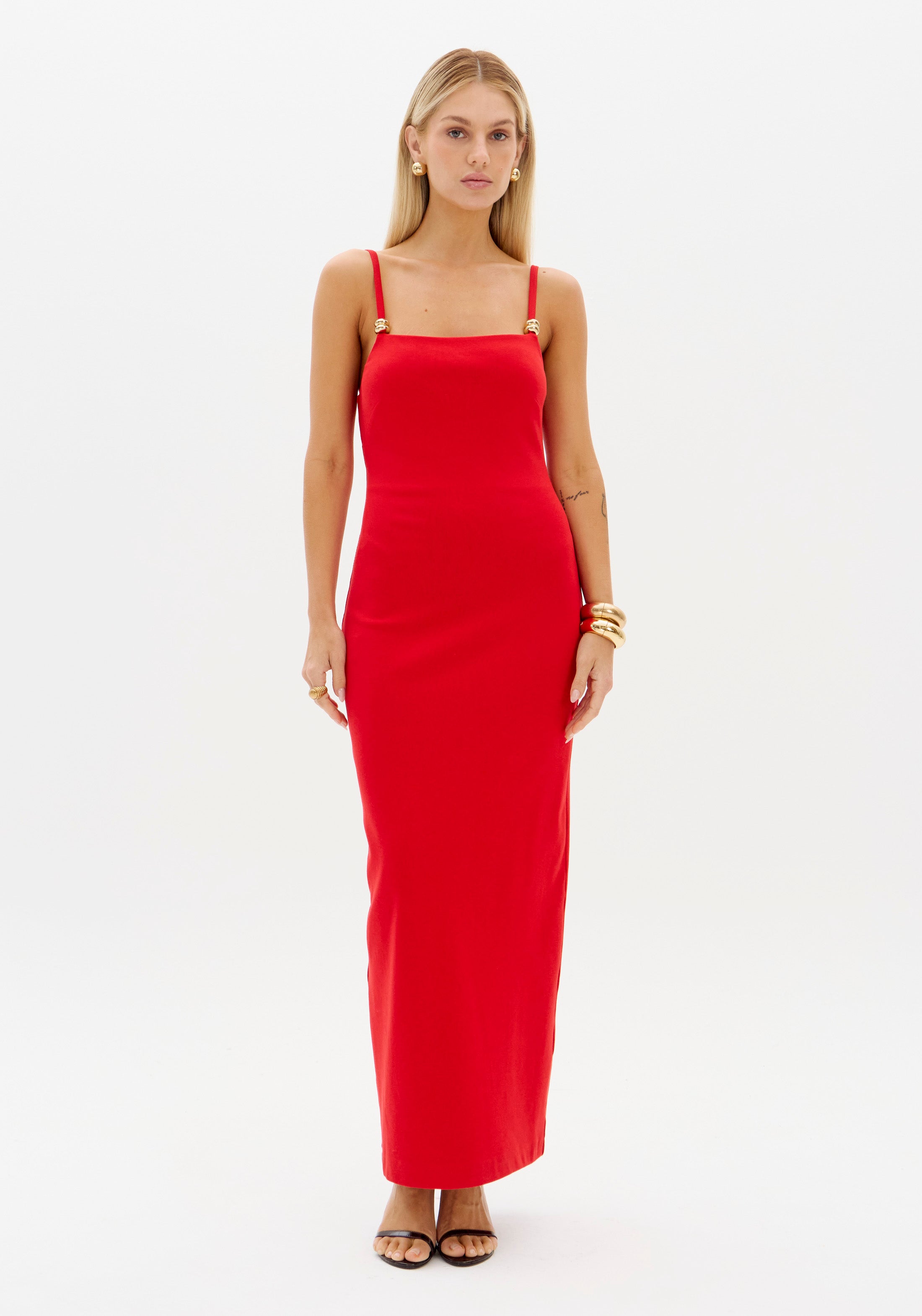 Dress with Metal Straps
