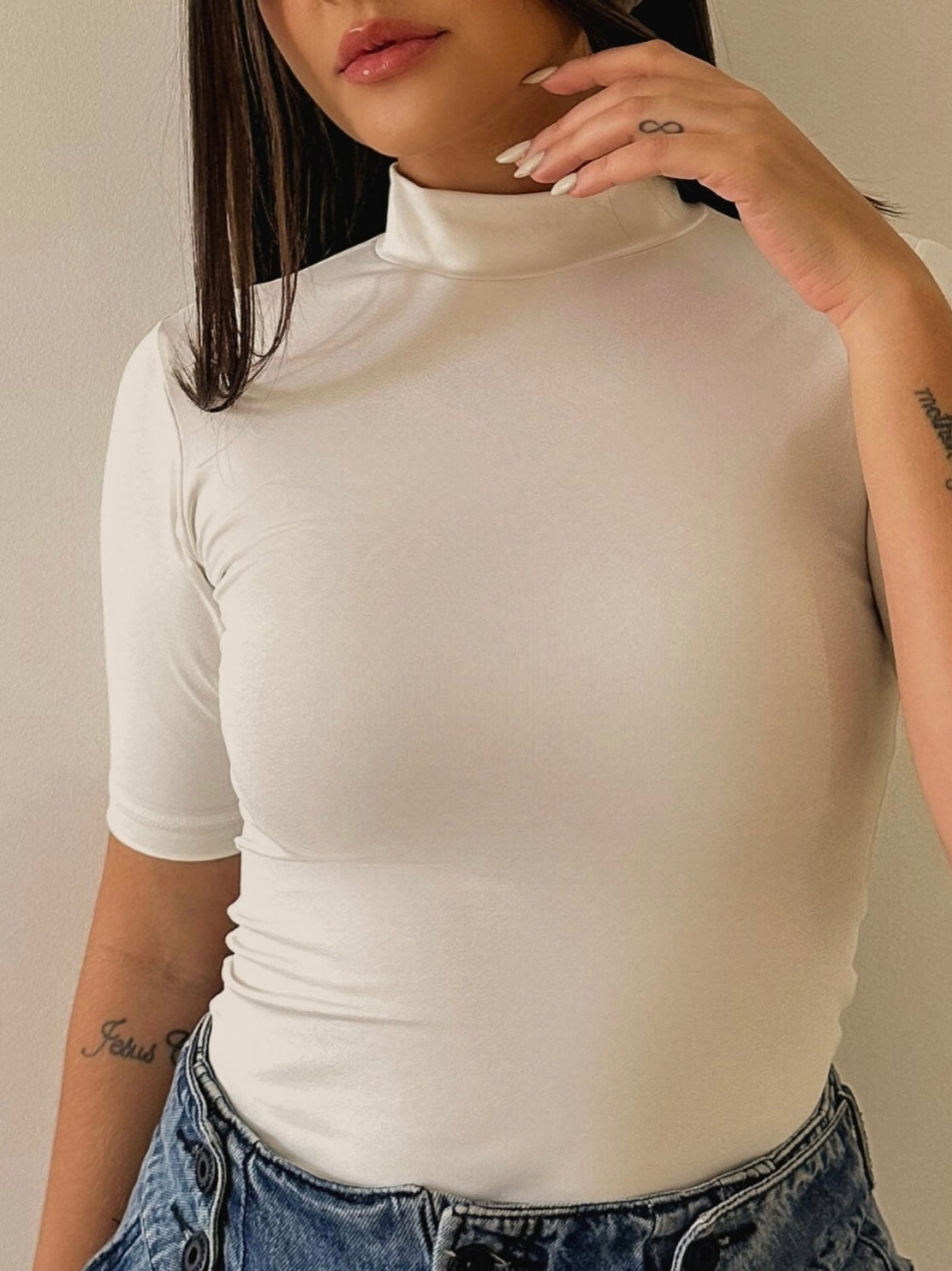 Sleeve Blouse and Collar White