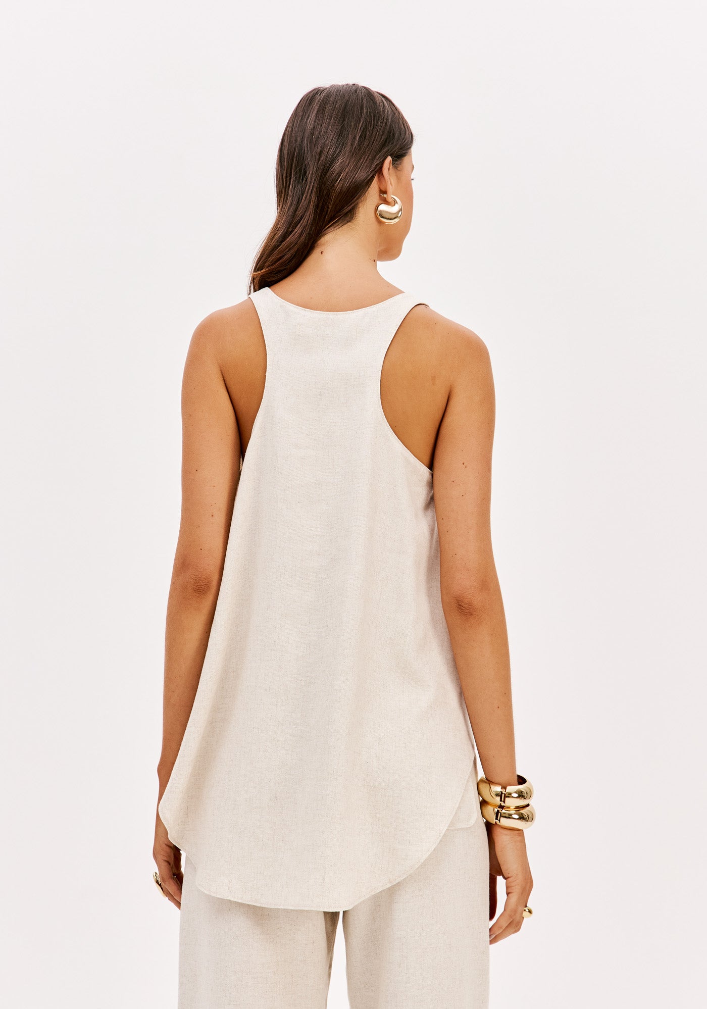 Blouse Sleeveless With Linen