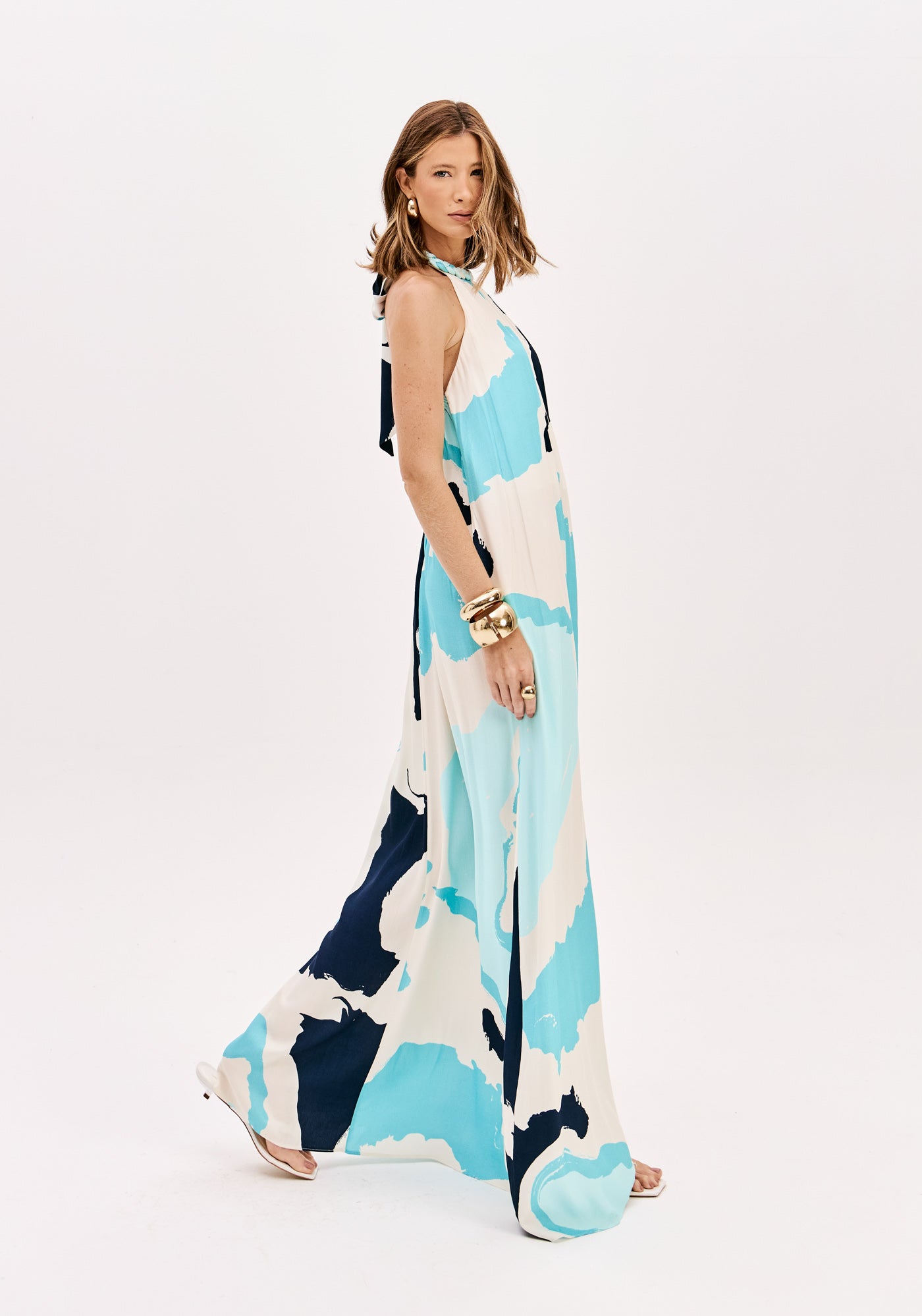 Dress Long Backless Printed