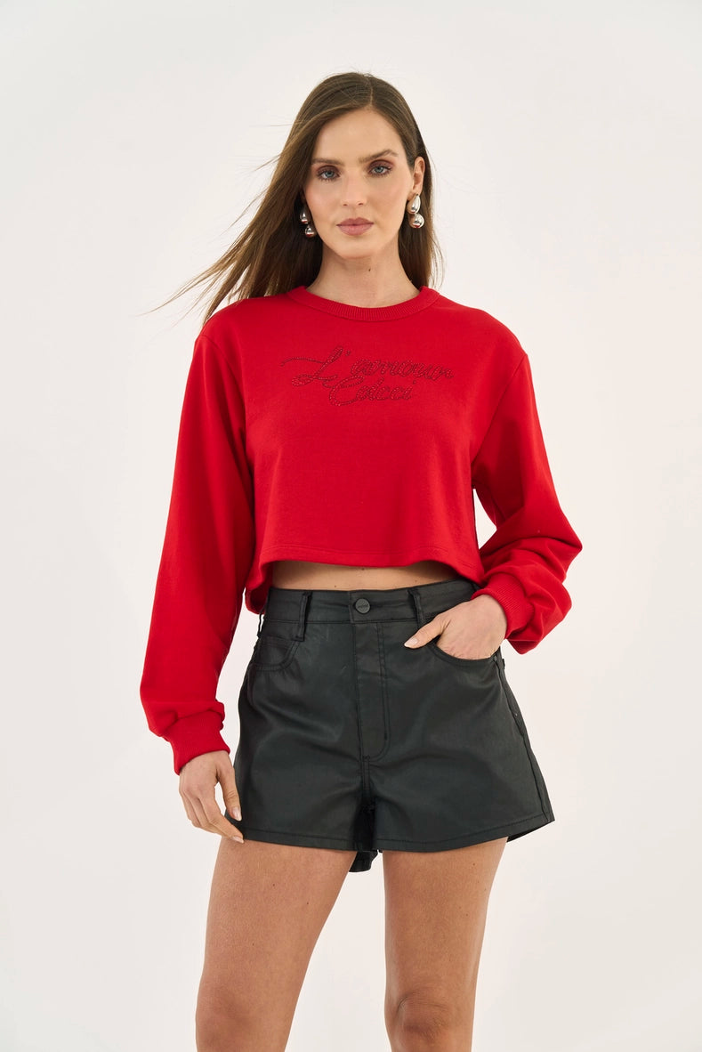 Sweatshirt with Appliqué