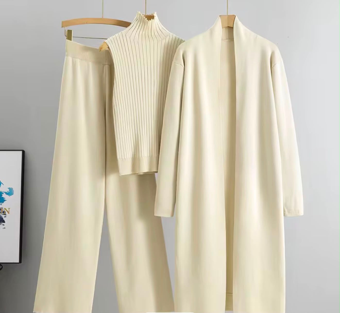 3 Piece Set Trousers blouse and cardigan