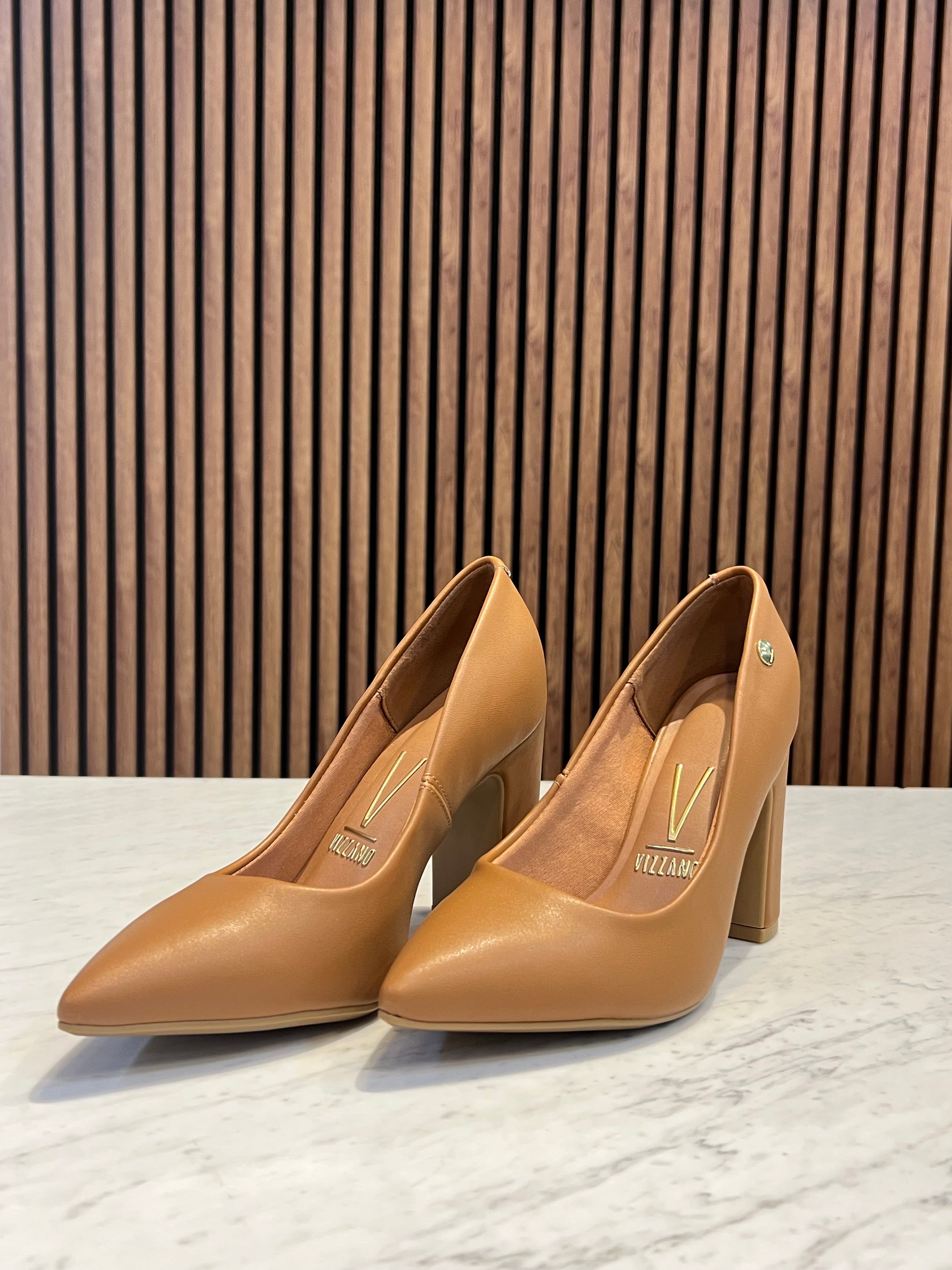 Scarpin Pelica Vizzano Block Camel