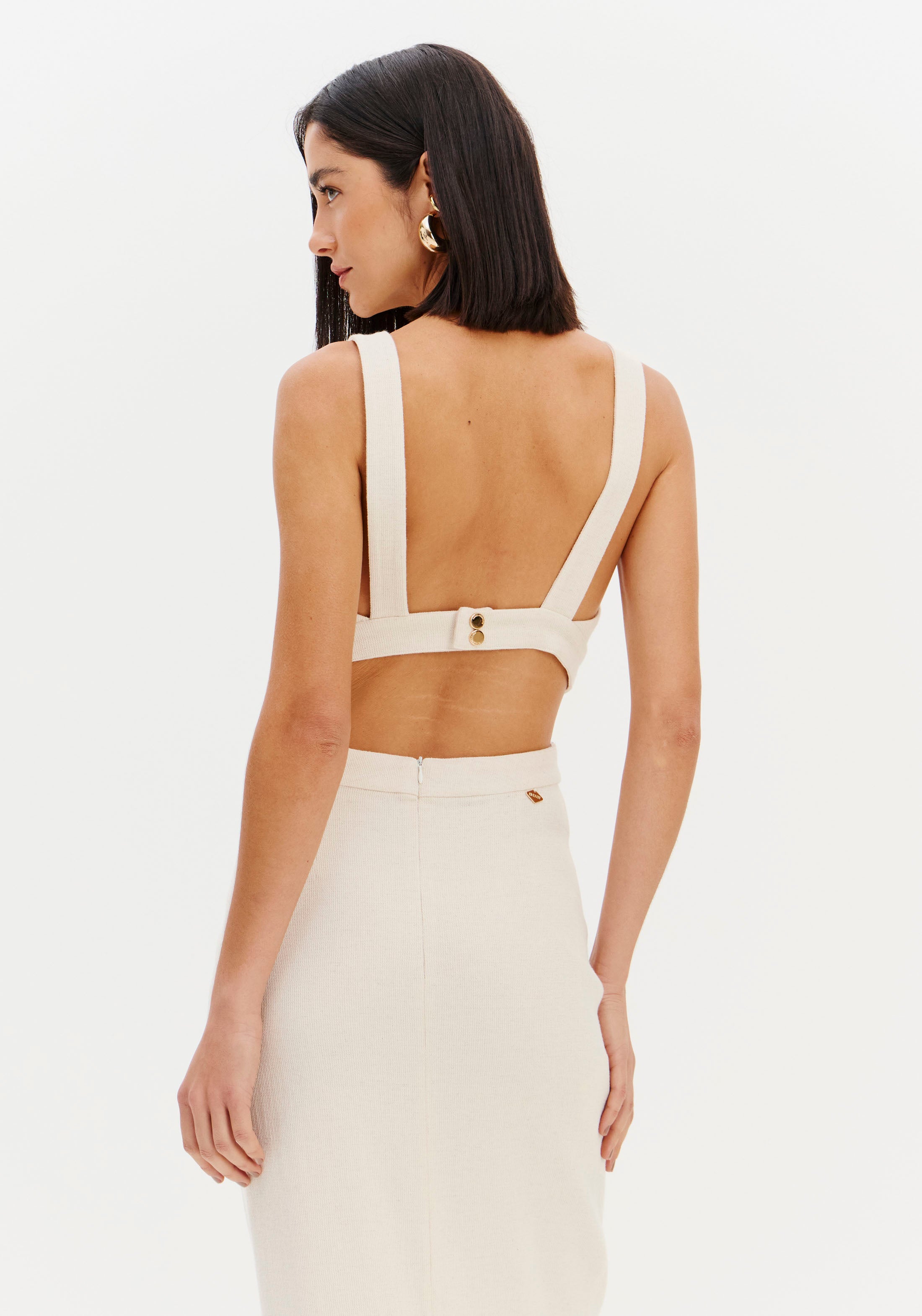 Dress Super Mídi Strap With Linen