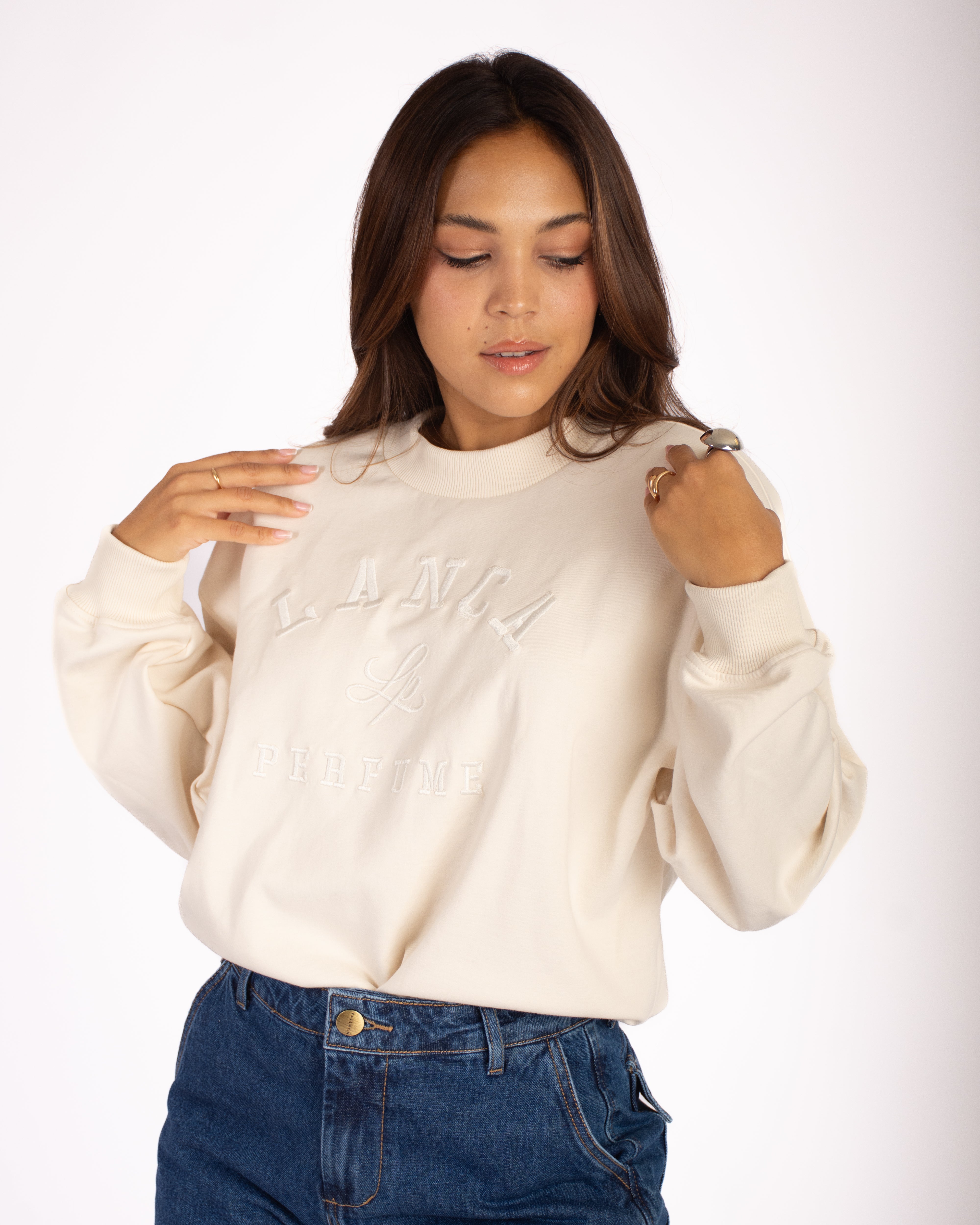 Long Sleeve Sweatshirt With Embroidery OFF White