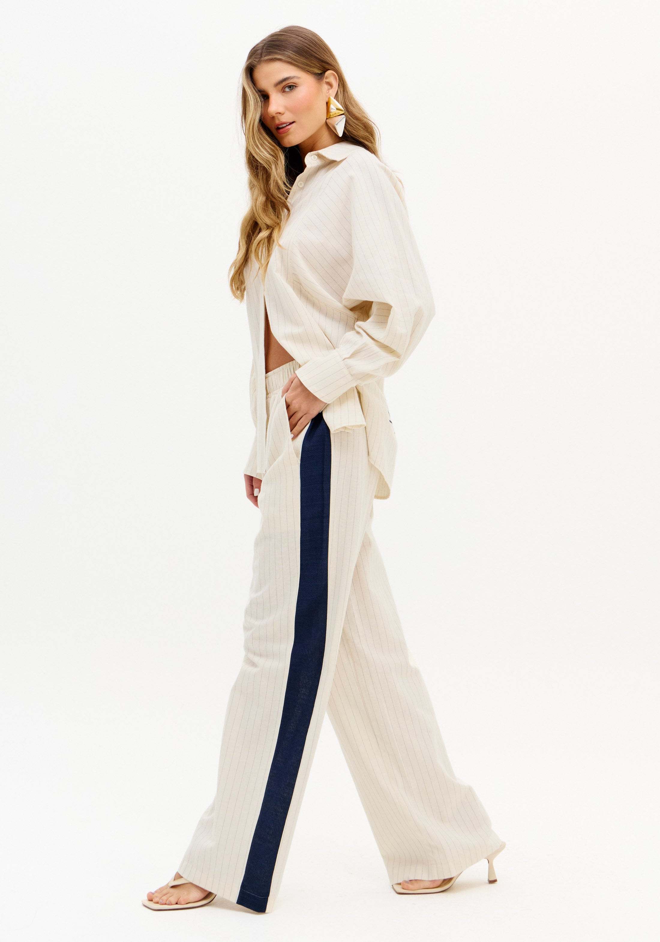 Pants Straight With Cutout Side